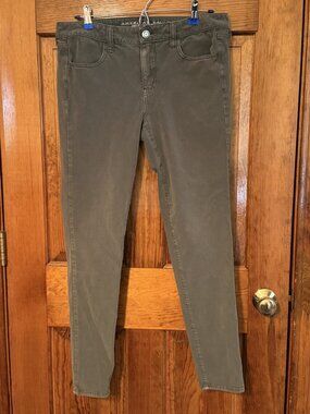 American Eagle Super Stretch Jeggings - Olive  - 12 Long